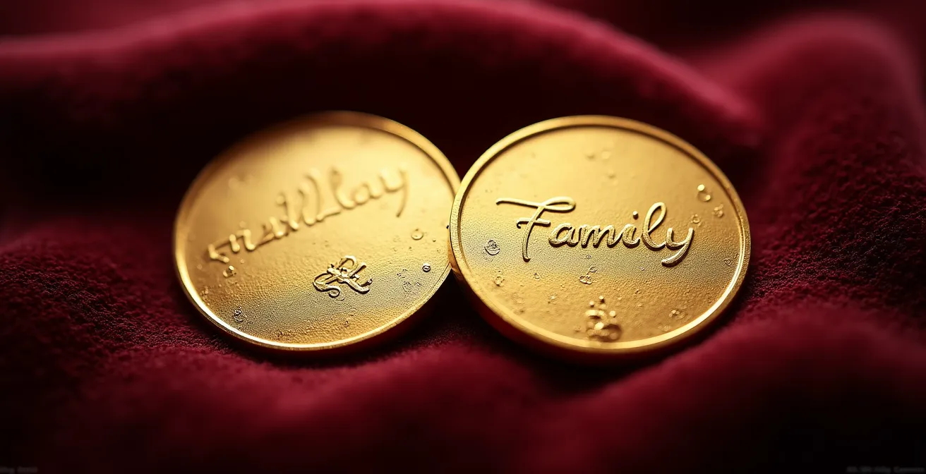 Deux médailles côte à côte montrant la différence de patine entre or 18 carats et plaqué or après 20 ans