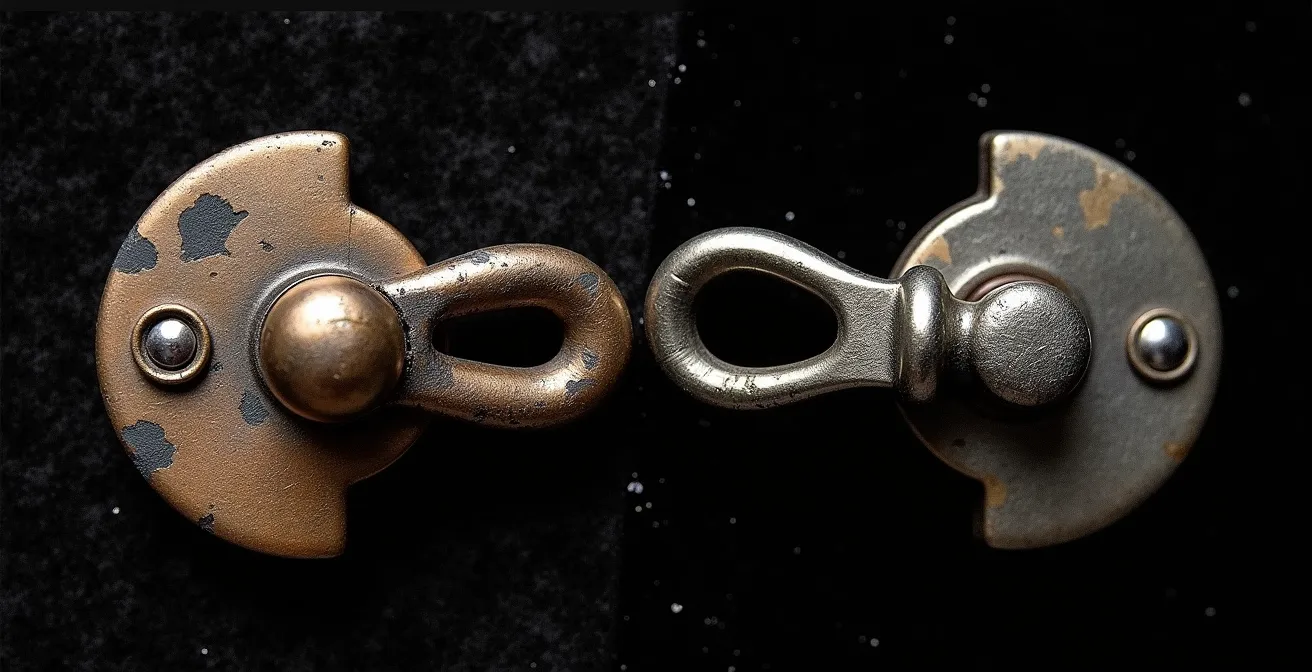 Diagnostic visuel de l'usure d'un fermoir de collier vintage