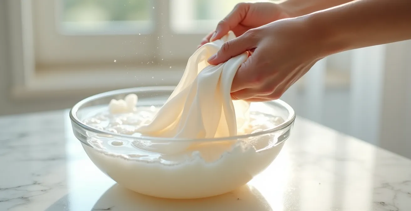 Bain de restauration pour soie ternie avec solution naturelle